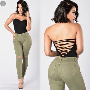 Fashion novas Sweet and sexy strapless bodysuit